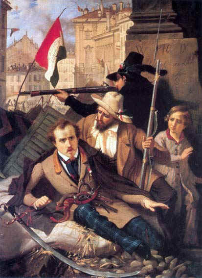 "Un épisode des cinq journées de Milan en 1848", de Baldassare Verazzi.