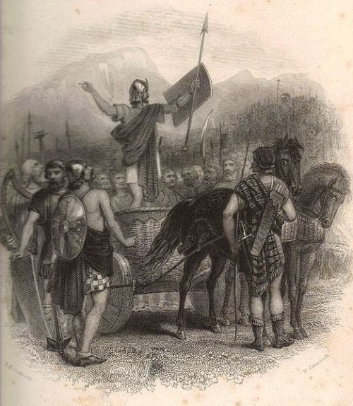 calgacus antes de la batalla contra roma