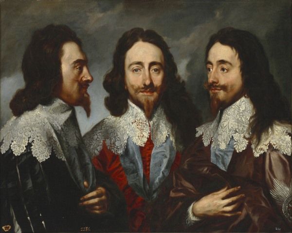 Carlos I de Inglaterra en tres posturas