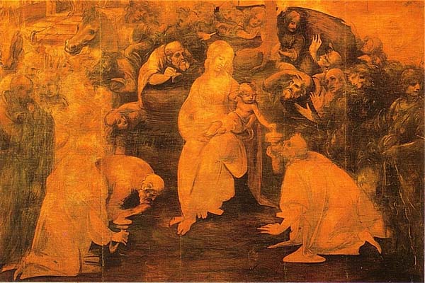 La Adoración de los Magos, de Leonardo da Vinci.