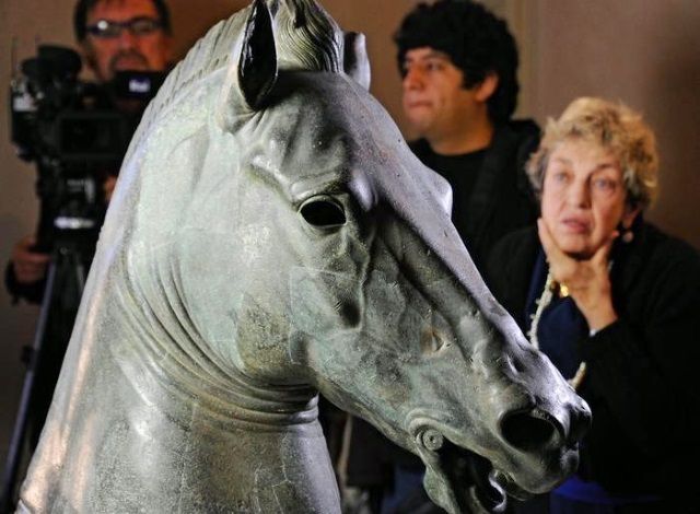 Esta cabeza de caballo de bronce data del año 350 a.C. y perteneció a Lorenzo de Médici.