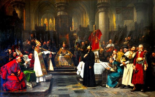Jan Hus ante el Concilio de Constanza.