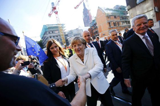 Angela Merkel y Joachim Gauck durante las celebraciones de la reunificación del 3 de octubre