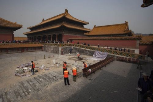 Trabajos de arqueología en la Ciudad Prohibida de Beijing. Crédito: China Daily.