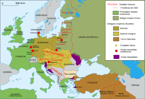 mapa europa primera guerra mundial