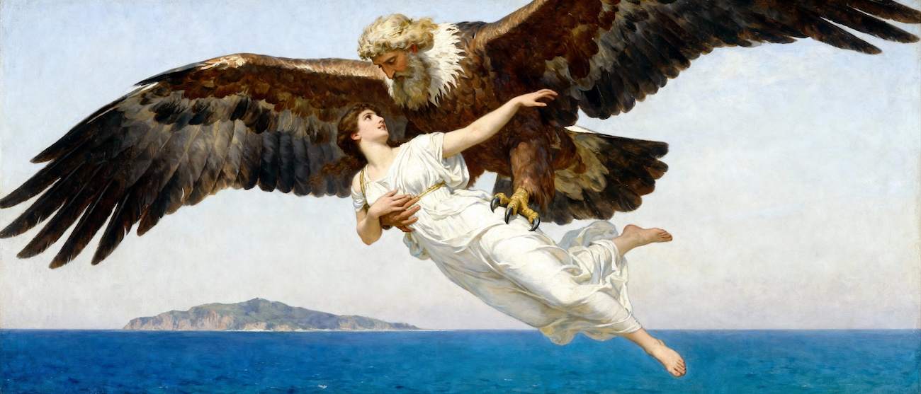 zeus rapta a la ninfa egina transformado en aguila.