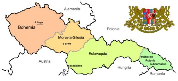 mapa checoslovaquia
