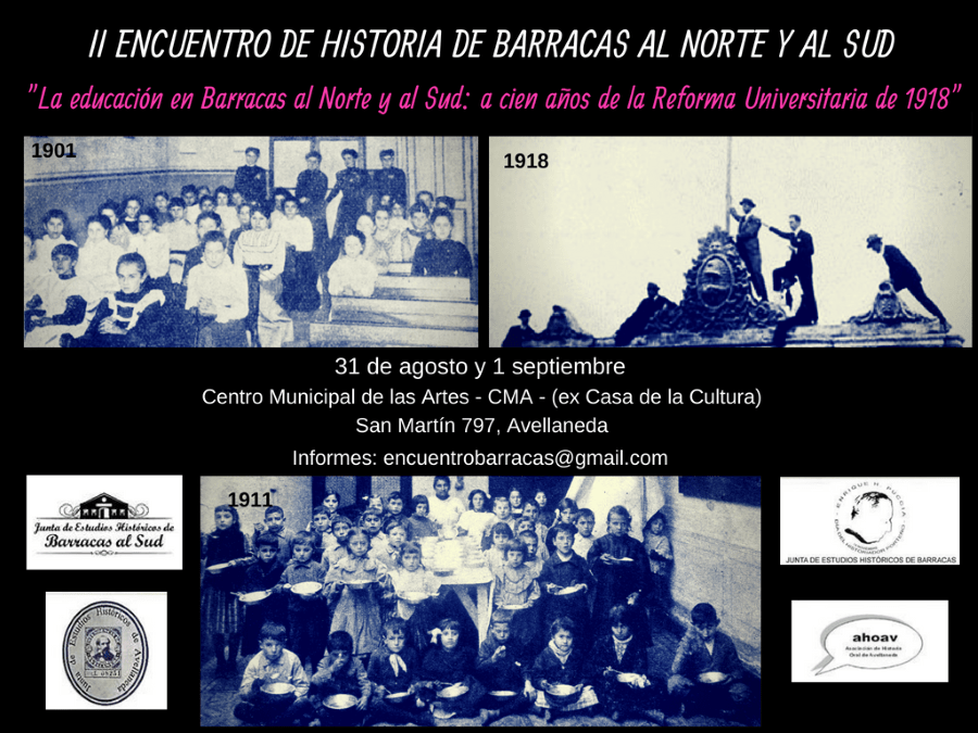 Programa del II Encuentro de Historia de Barracas al Norte y al Sud