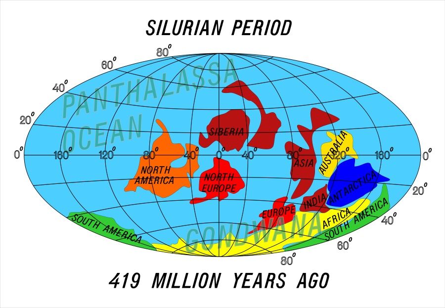 continentes periodo silurico