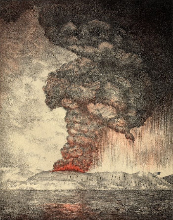 explosion krakatoa litografia