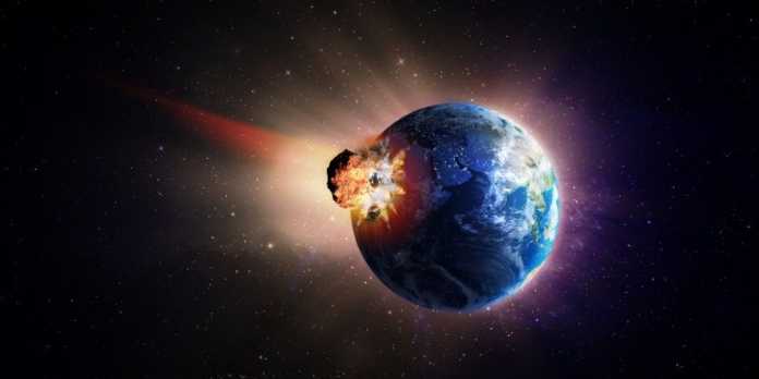meterorito chocando con la tierra extincion dinosaurios meteorito