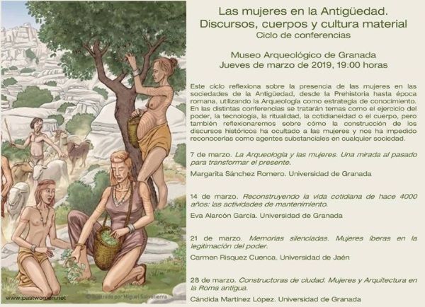 cartel conferencia mujeres en prehistoria en granada