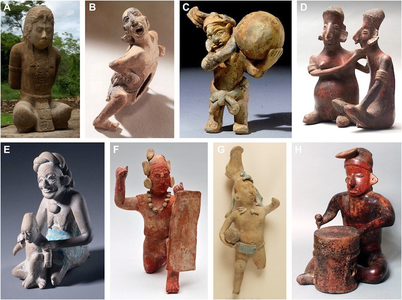emociones en representaciones faciales esculturas mayas