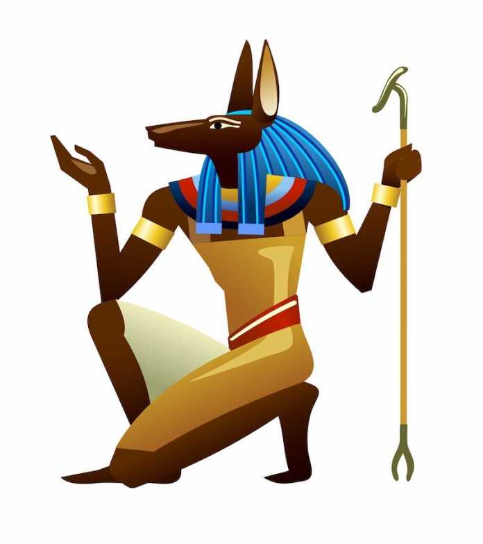 ilustracion del dios egipcio anubis