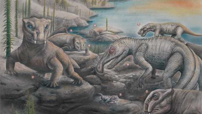 ejemplares de listosaurio permico gran mortandad periodo permico