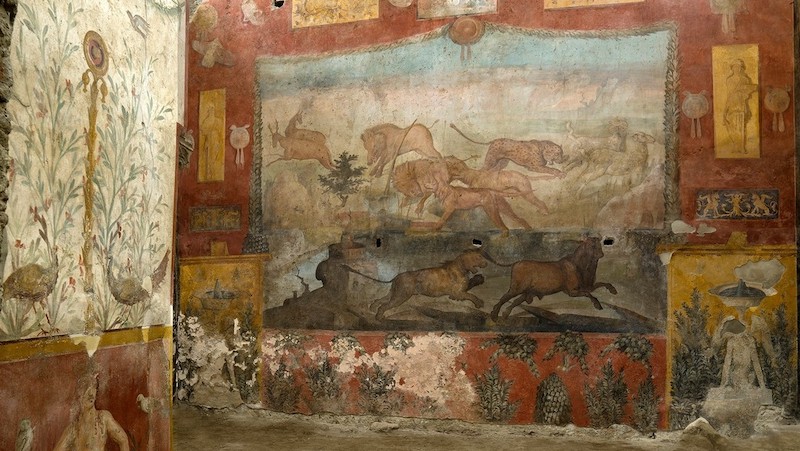 fresco restaurado en pompeya