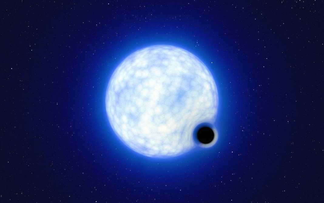 agujero negro y estrella azul