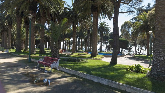 vistas de los jardines del parque Agustín Ross en Chile