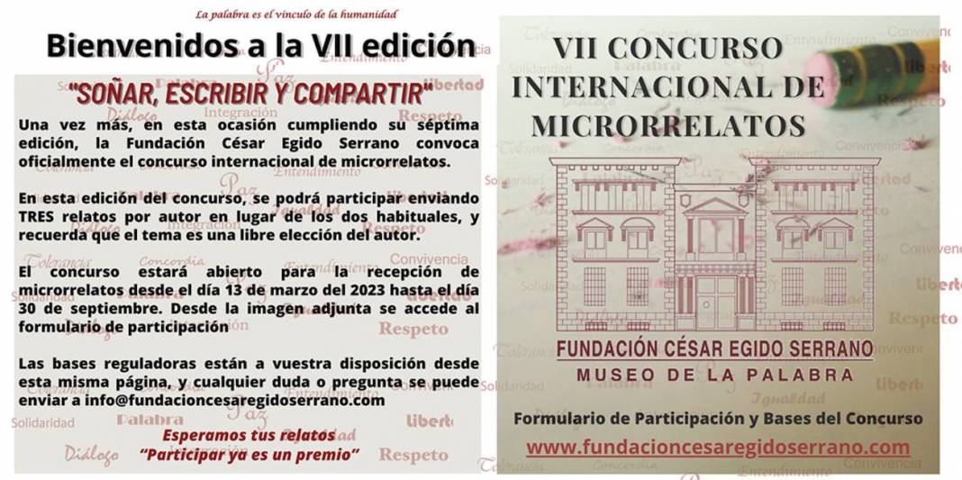 cartel VII Concurso Internacional de Microrrelatos Fundación César Egido Serrano