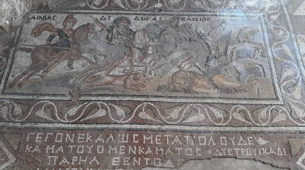 mosaico eneas heroe troya turquia