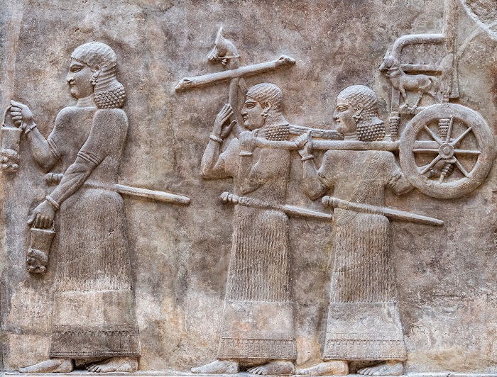 Imagen en bajorrelieve de la antigua Babilonia y Asiria