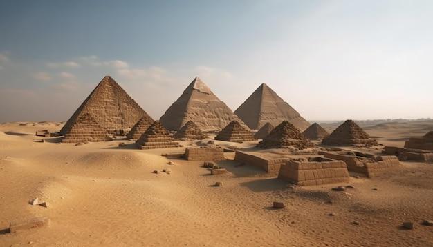Foto gratuita majestuosa tumba de faraón en la antigua cultura egipcia generada por ia