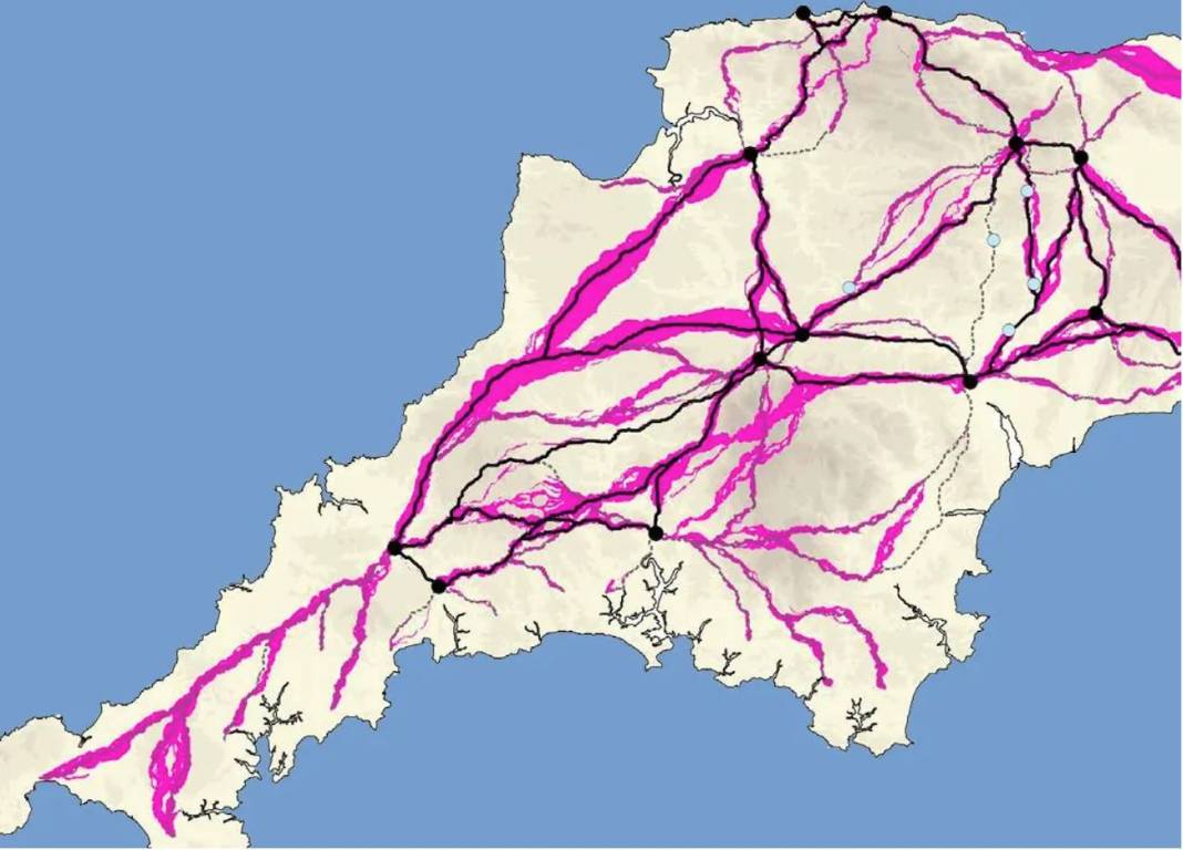 Red de caminos romanos en Reino Unido.