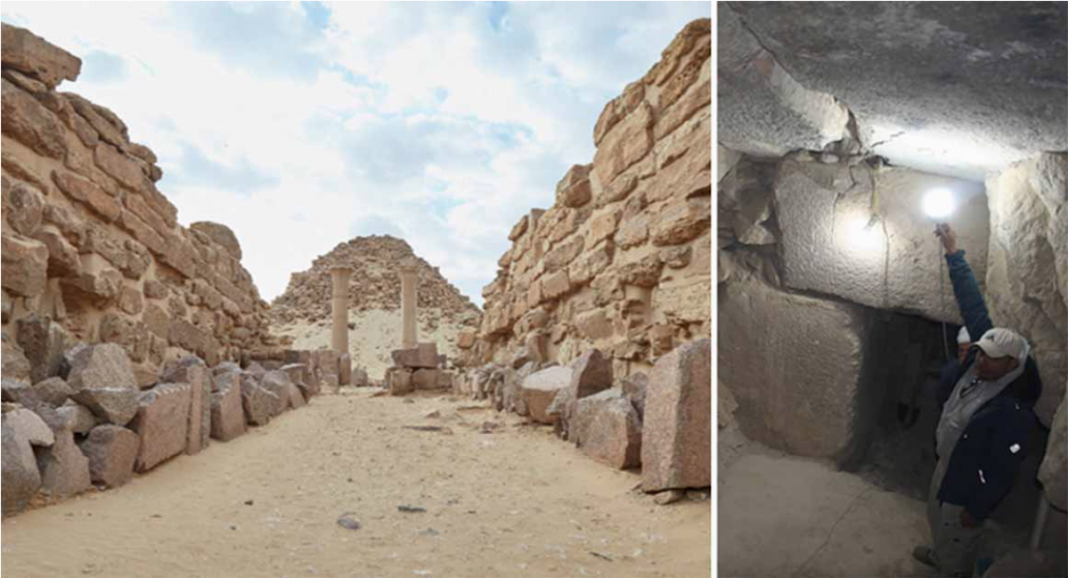 Cámaras funerarias son develadas en la pirámide de Sehure.