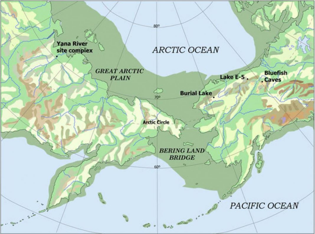 primeros habitantes america mapa bering