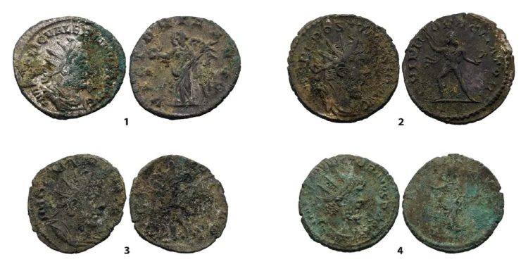 Monedas romanas halladas fuera de los límites del imperio en Alemania. Crédito: GDKE RLP, Landesarchäologie Koblenz