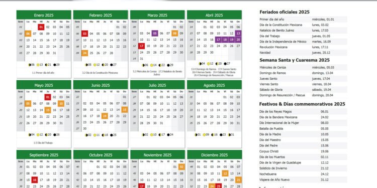 calendario de fiestas México 2025