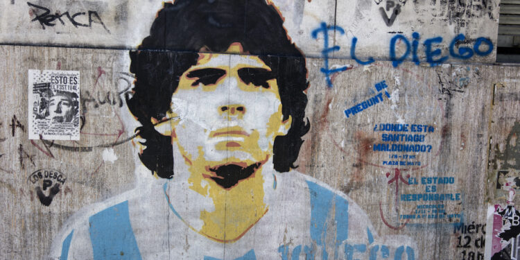 Mural Diego Maradona. Crédito: Depositphotos.