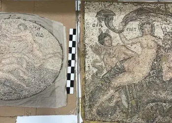 Encuentran dos mosaicos romanos que iban a ser vendidos en el mercado negro.