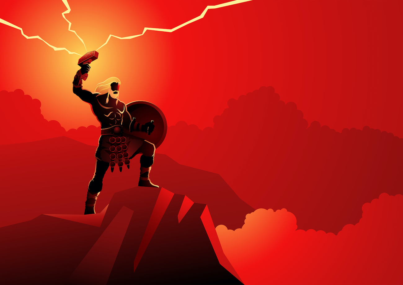 ilustracion thor dios trueno nordico