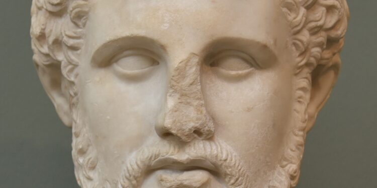 filipo ii de macedonia, busto replica romana