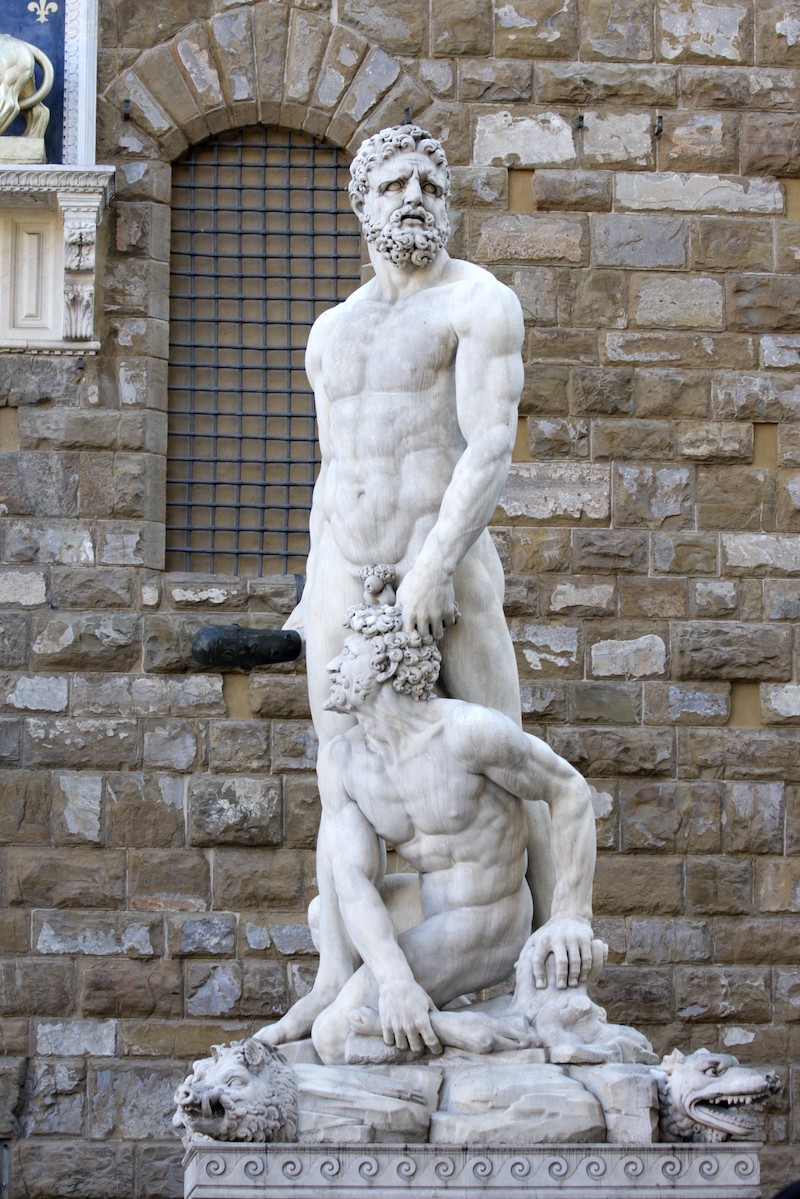 Hércules y Caco de Baccio Bandinelli en la piazza della signoria en florencia.