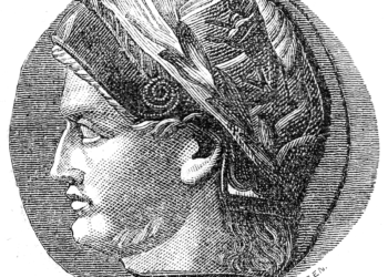 Ilustración de Lisímaco, diádoco y gobernador de Tracia, general de Alejandro Magno durante el período helenístico.