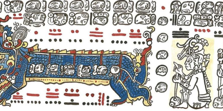 mitologia maya, dios Itzamná en el codice dresde