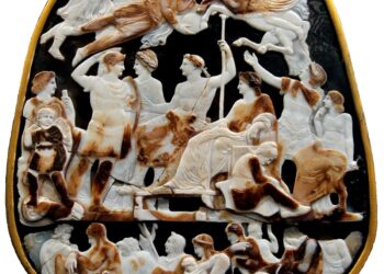 Gran Camafeo de Francia: camafeo de ónix que representa a los emperadores romanos Augusto, Tiberio, Claudio y Nerón de la Dinastía Julio-Claudia (siglo I d.C.)