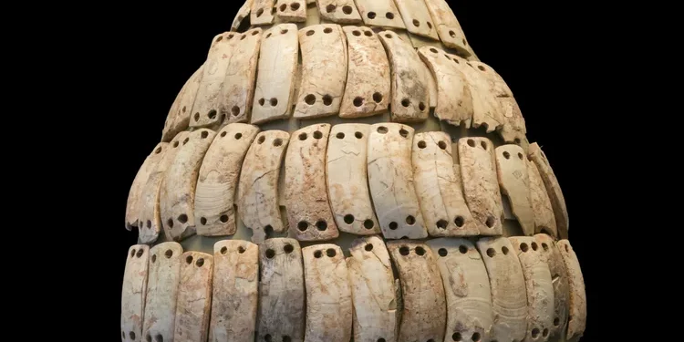 Un casco de colmillos de jabalí ha sido hallado en Pilos.