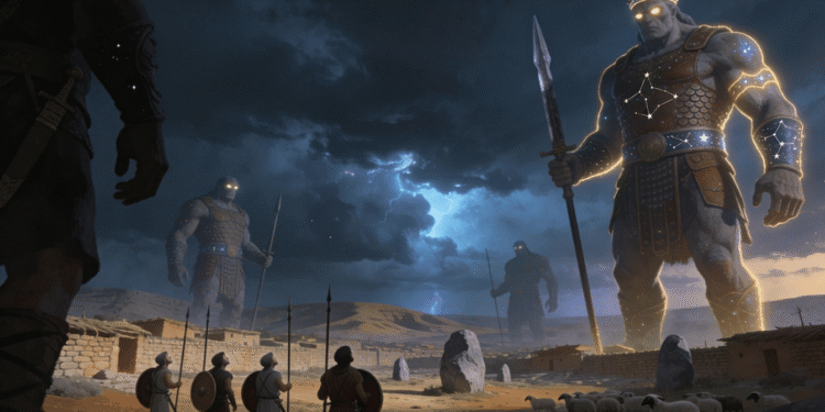 Los Nefilim, gigantes hijos de los ángeles Vigilantes, enfrentados a los soldados israelitas en Canaán según el Libro de Números y el Libro de Enoc