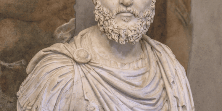 Didio Juliano, emperador romano 193 dC, el único emperador comprado en subasta por la Guardia Pretoriana. Senador rico que ofreció 25.000 denarios por soldado. Reinó 66 días antes de ser ejecutado por Septimio Severo en el Año de los Cinco Emperadores