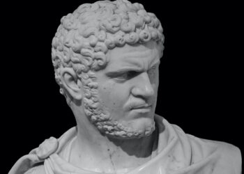 Caracalla, emperador romano (211-217 dC). Busto de mármol del emperador paranoico que asesinó a su hermano Geta y reformó el imperio romano.