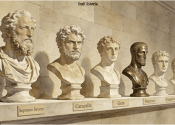 Dinastía Severa (193-235 dC): 6 emperadores romanos en 42 años. Septimio Severo fundador, reforma militar aumento salarios 50%. Caracalla Edicto ciudadanía universal 212 dC. Elagábalo revolucionario religioso. Alejandro Severo último emperador. Transformación militarismo, centralización poder, abandono ficción republicana. Crisis Siglo III consecuencia directa. Legado paradójico: reformas necesarias que llevaron al colapso posterior.