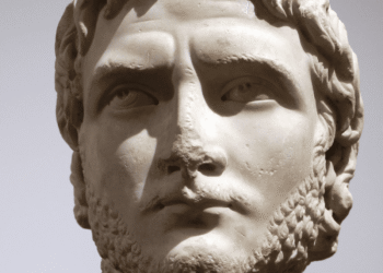 Busto Galieno emperador romano 218-268 dC escultura retrato mármol siglo III