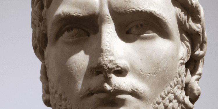 Busto Galieno emperador romano 218-268 dC escultura retrato mármol siglo III