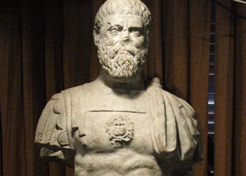 Pertinax, emperador romano 192-193 dC, busto del reformador senatorial que intentó restaurar la autoridad del Senado romano tras la muerte de Cómodo. General militar de 66 años que duró 87 días en el poder antes de ser asesinado por la Guardia Pretoriana en el Año de los Cinco Emperadores