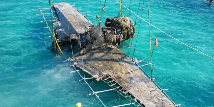 Un caza japonés de la Segunda Guerra Mundial ha sido rescatado exitosamente.