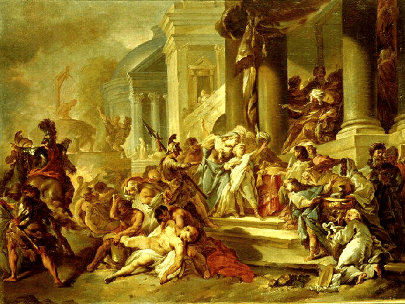 Antíoco IV profanó el Templo de Jerusalén y ordenó la persecución de los macabeos, quienes resultarían victoriosos y conseguirían la liberación del imperio seléucida.