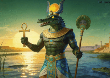 Sobek dios cocodrilo del Nilo y la fertilidad, protector de las aguas y de las cosechas en el antiguo Egipto